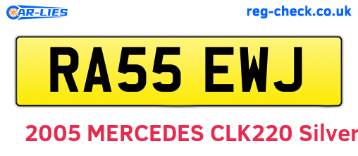 RA55EWJ are the vehicle registration plates.