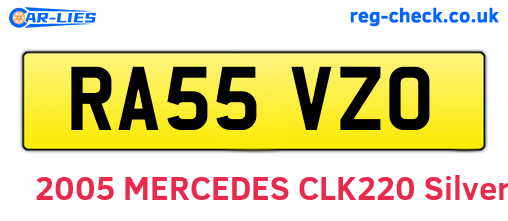 RA55VZO are the vehicle registration plates.