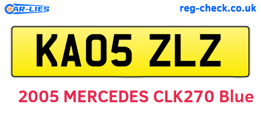 KA05ZLZ are the vehicle registration plates.