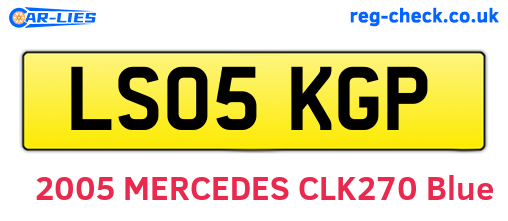 LS05KGP are the vehicle registration plates.