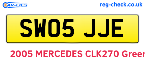 SW05JJE are the vehicle registration plates.
