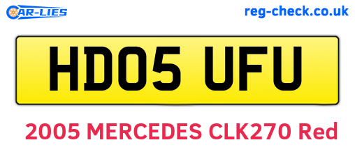 HD05UFU are the vehicle registration plates.
