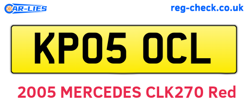 KP05OCL are the vehicle registration plates.