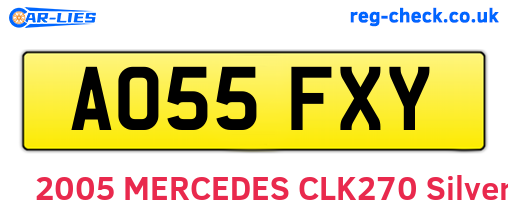AO55FXY are the vehicle registration plates.