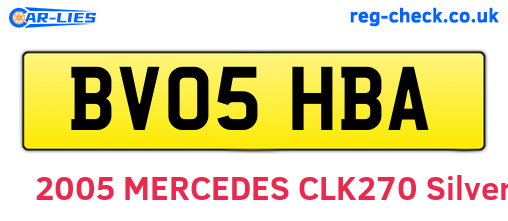 BV05HBA are the vehicle registration plates.