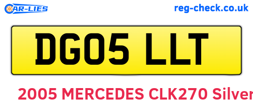 DG05LLT are the vehicle registration plates.