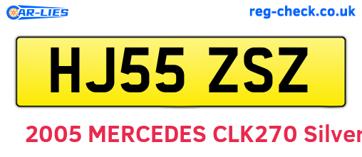 HJ55ZSZ are the vehicle registration plates.