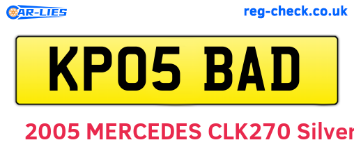 KP05BAD are the vehicle registration plates.