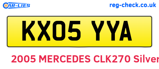 KX05YYA are the vehicle registration plates.