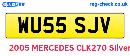 WU55SJV are the vehicle registration plates.