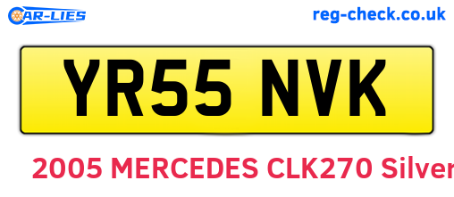YR55NVK are the vehicle registration plates.