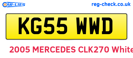 KG55WWD are the vehicle registration plates.