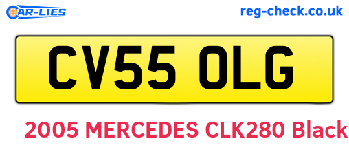 CV55OLG are the vehicle registration plates.