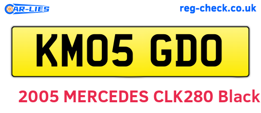 KM05GDO are the vehicle registration plates.