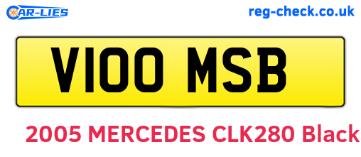V100MSB are the vehicle registration plates.