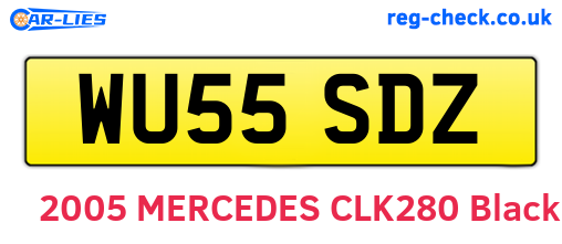 WU55SDZ are the vehicle registration plates.
