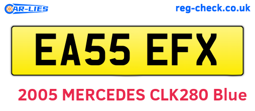 EA55EFX are the vehicle registration plates.
