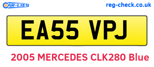 EA55VPJ are the vehicle registration plates.