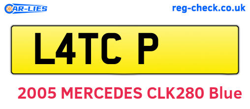 L4TCP are the vehicle registration plates.