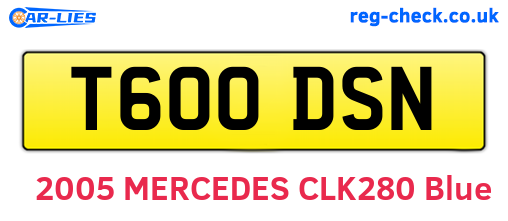 T600DSN are the vehicle registration plates.