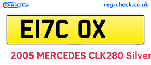E17COX are the vehicle registration plates.