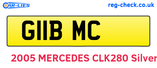 G11BMC are the vehicle registration plates.