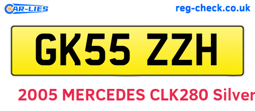 GK55ZZH are the vehicle registration plates.