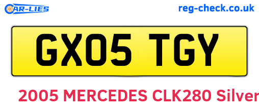 GX05TGY are the vehicle registration plates.
