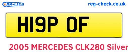 H19POF are the vehicle registration plates.