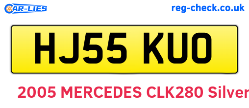 HJ55KUO are the vehicle registration plates.