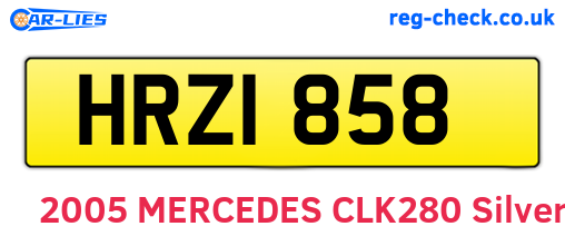 HRZ1858 are the vehicle registration plates.