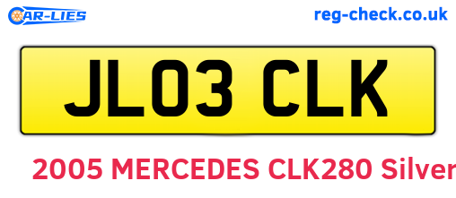 JL03CLK are the vehicle registration plates.