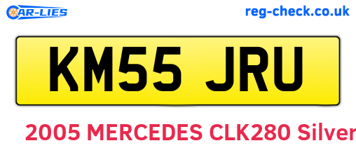 KM55JRU are the vehicle registration plates.