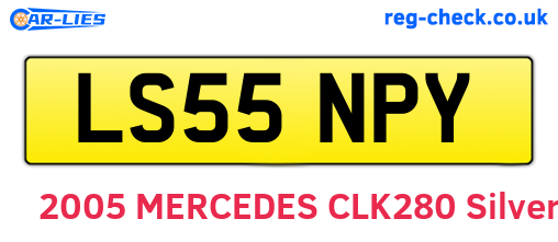 LS55NPY are the vehicle registration plates.
