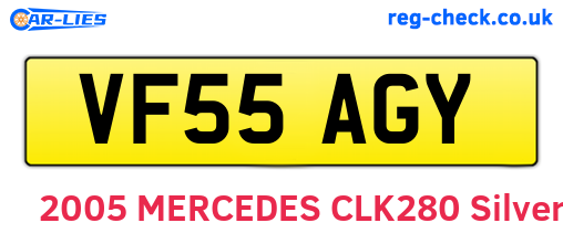 VF55AGY are the vehicle registration plates.