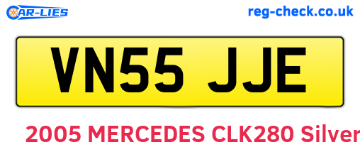 VN55JJE are the vehicle registration plates.