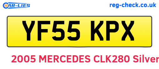 YF55KPX are the vehicle registration plates.