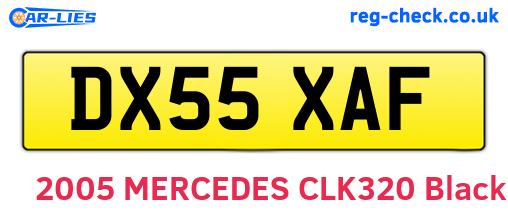 DX55XAF are the vehicle registration plates.