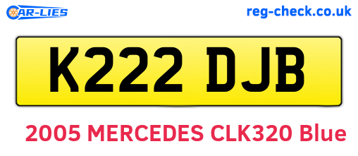 K222DJB are the vehicle registration plates.