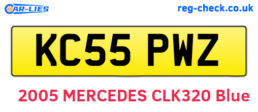 KC55PWZ are the vehicle registration plates.