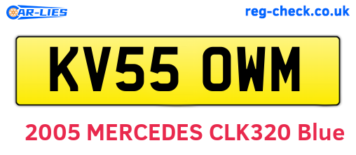 KV55OWM are the vehicle registration plates.