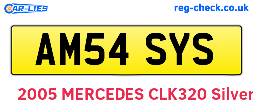 AM54SYS are the vehicle registration plates.