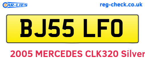 BJ55LFO are the vehicle registration plates.