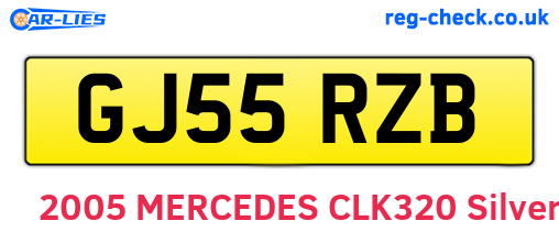 GJ55RZB are the vehicle registration plates.
