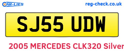 SJ55UDW are the vehicle registration plates.