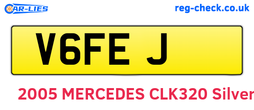 V6FEJ are the vehicle registration plates.