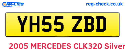 YH55ZBD are the vehicle registration plates.