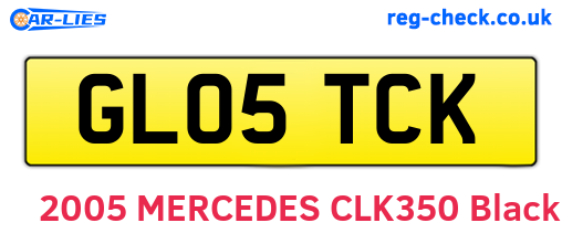 GL05TCK are the vehicle registration plates.