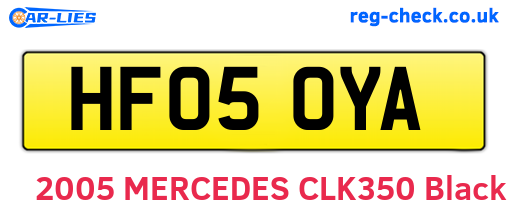 HF05OYA are the vehicle registration plates.