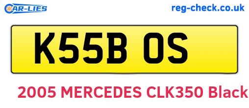 K55BOS are the vehicle registration plates.